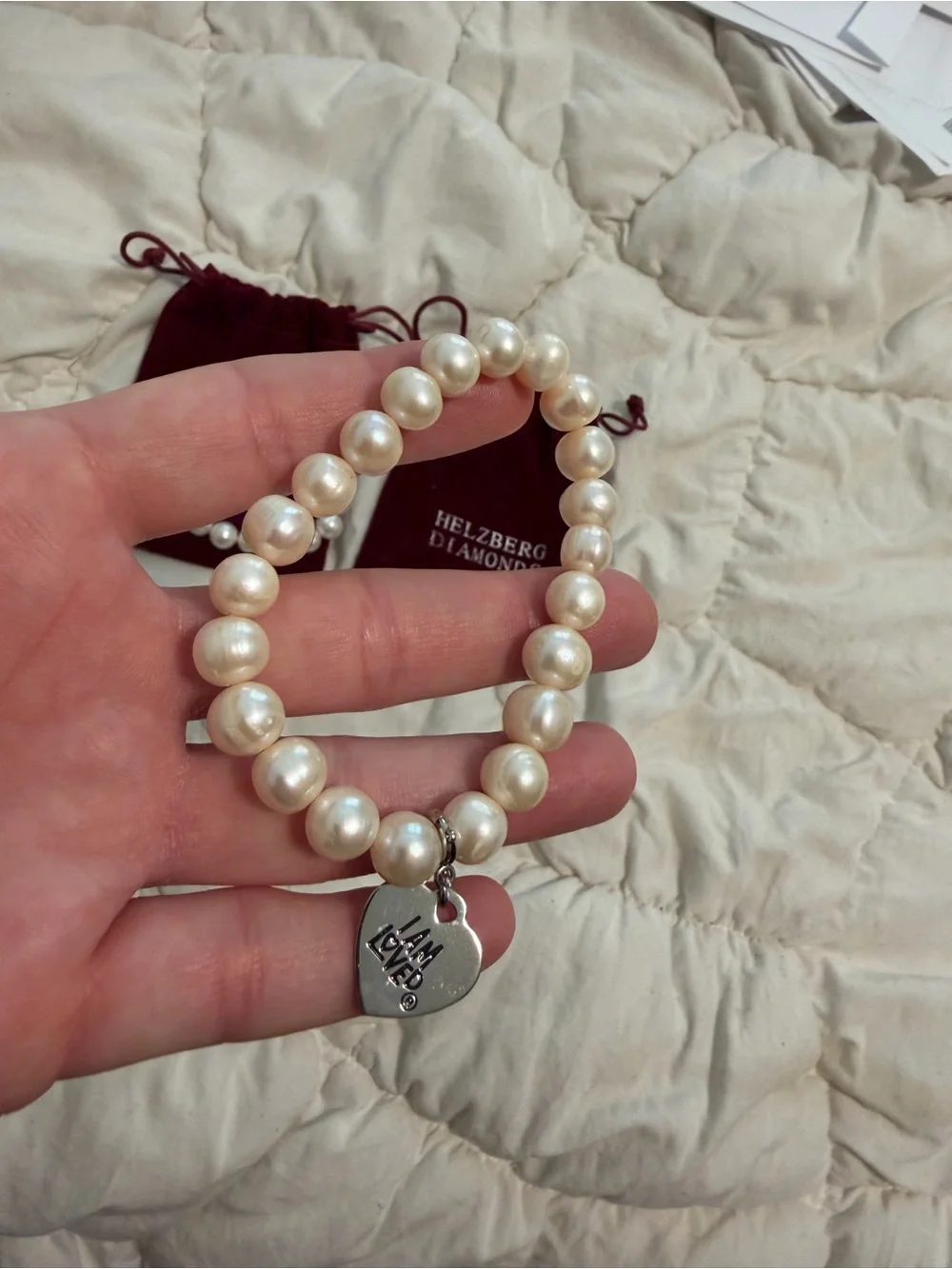 2 Helzberg Pearl bracelets & earrings